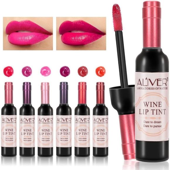 Wine Lip Gloss - Stain 24h Long-wearing Moisturizing Moulis Liquid Lipstick Set